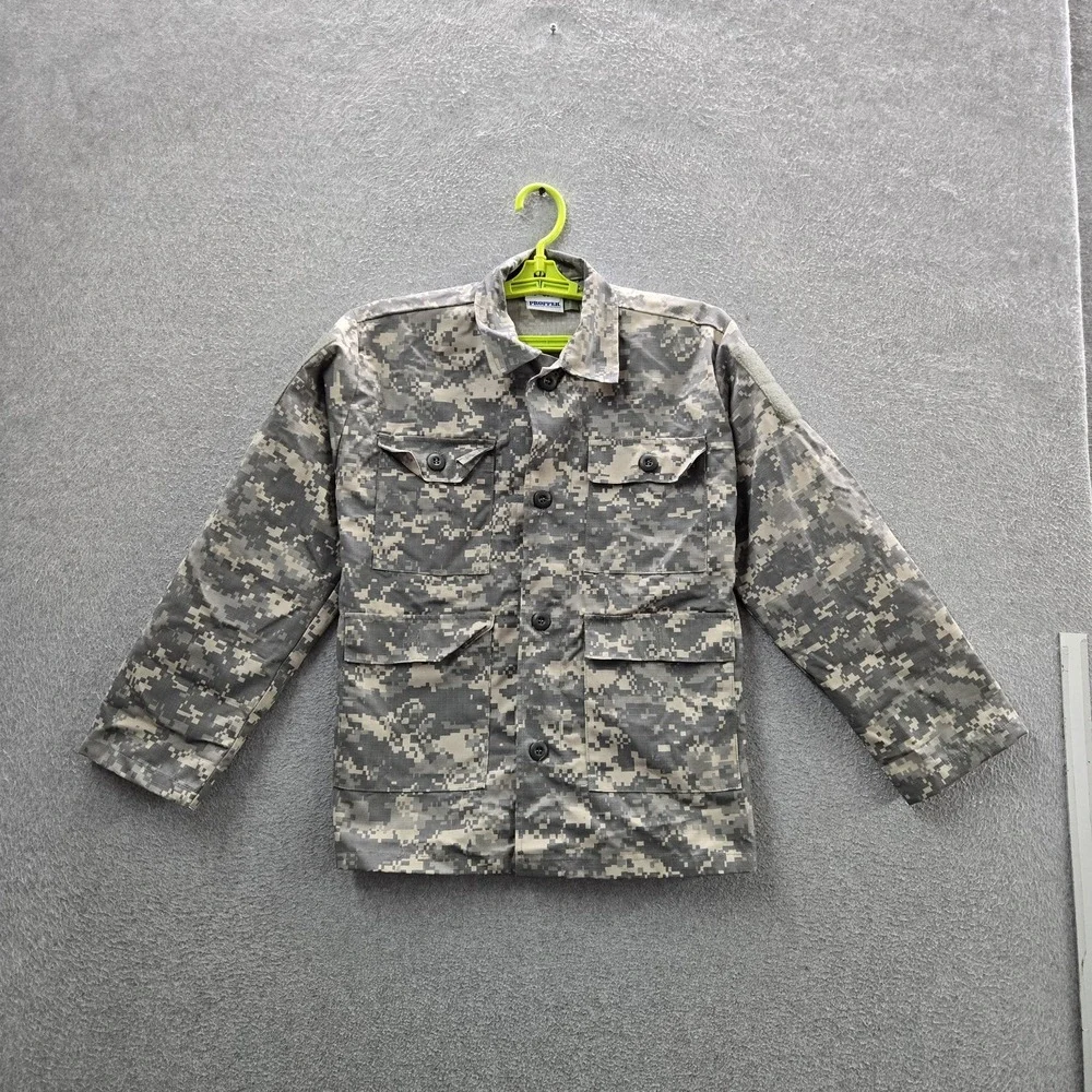 Propper Women Button Up Shirt 16 Gray Cotton Nylon Shirt Camouflage Ripstop